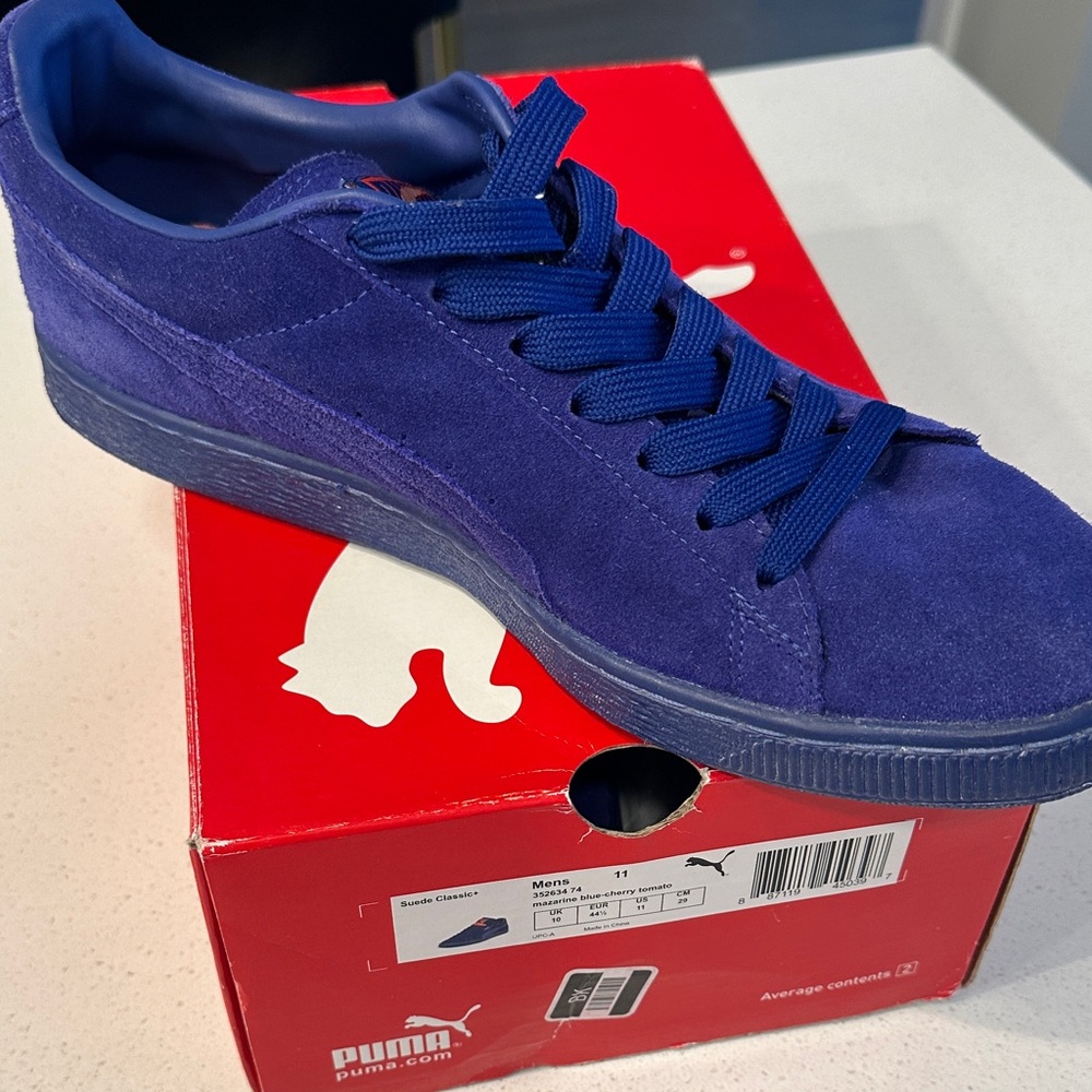 Puma Men's Vibrant Blue Suede Sneakers